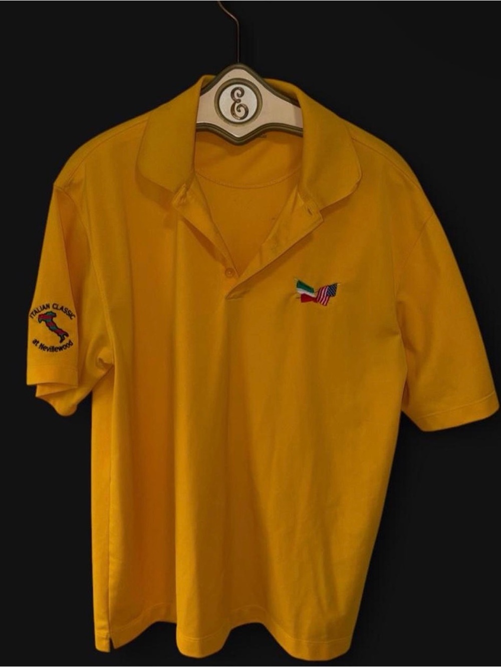 Italian Classic Men's Yellow Golf Polo Shirt